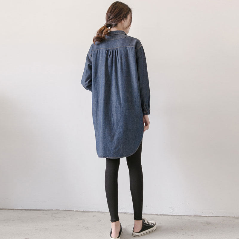 출산 의류 가을 의류 2012 새로운 긴팔 셔츠 중간 길이의 느슨한 한국 스타일의 데님 재킷 패션 스타일