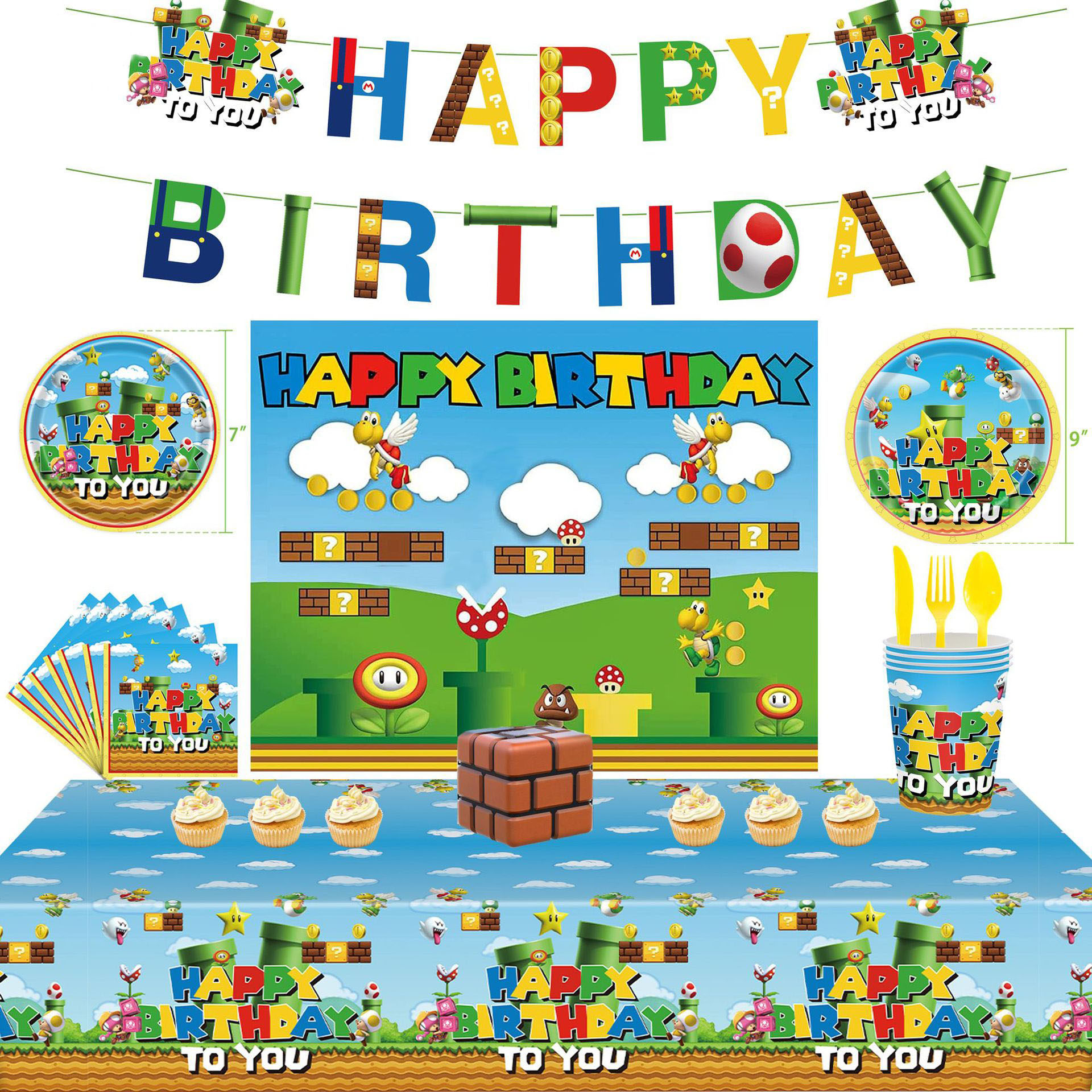 新款马里奥超级玛丽卡通主题派对餐具套装儿童生日派对纸盘桌布,餐饮具,可降解餐具/环保餐具,淘宝优惠券,粉丝福利购,淘宝优惠卷