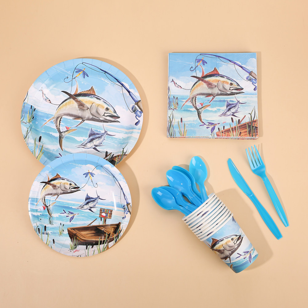 海钓深海鱼群梦幻儿童生日主题一次性餐具纸盘纸杯装饰布置套装,节庆用品/礼品,节日装扮用品,淘宝优惠券,粉丝福利购,淘宝优惠卷