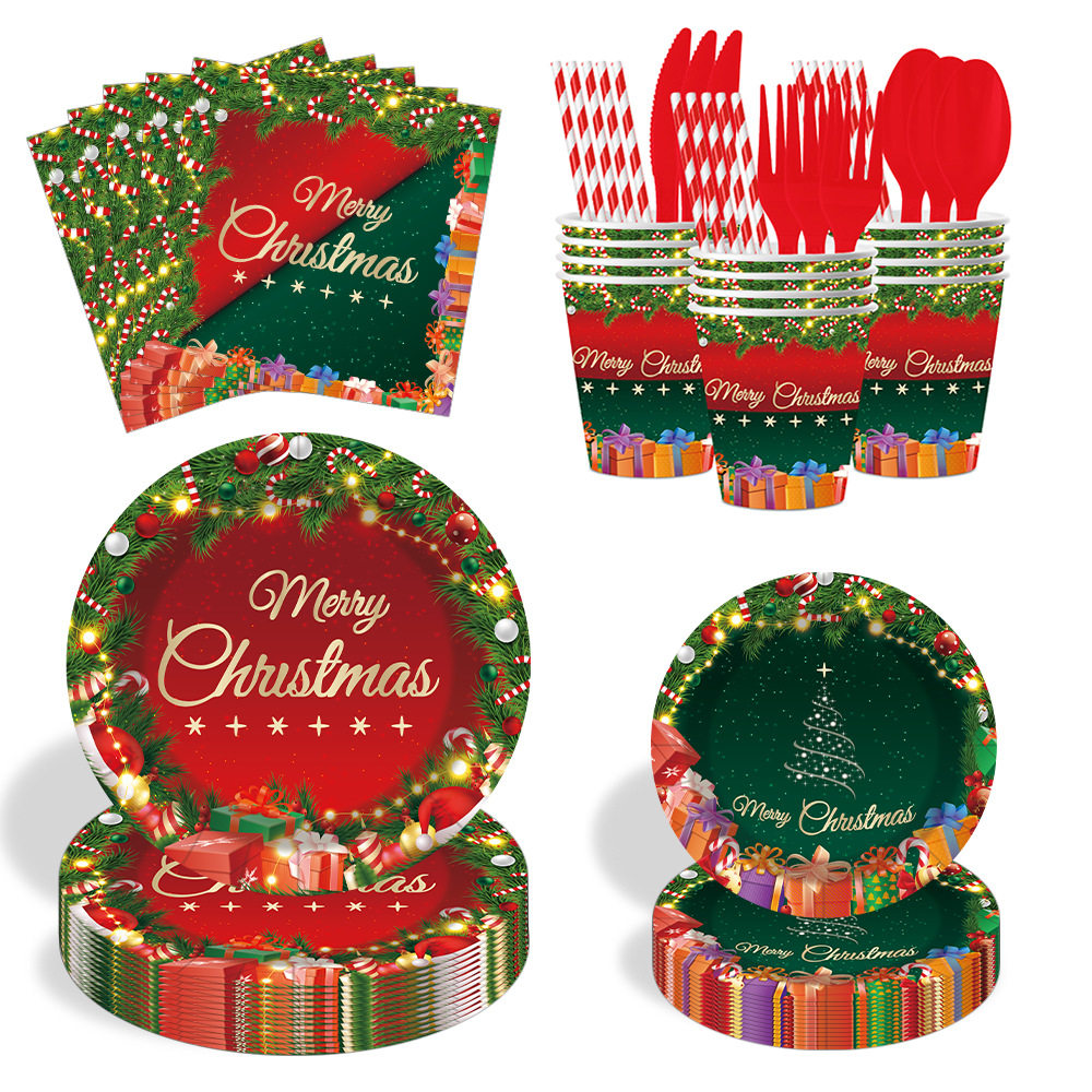 圣诞节快乐派对红色主题一次性纸盘餐具纸巾纸杯套装装饰品布置,节庆用品/礼品,节日装扮用品,淘宝优惠券,粉丝福利购,淘宝优惠卷