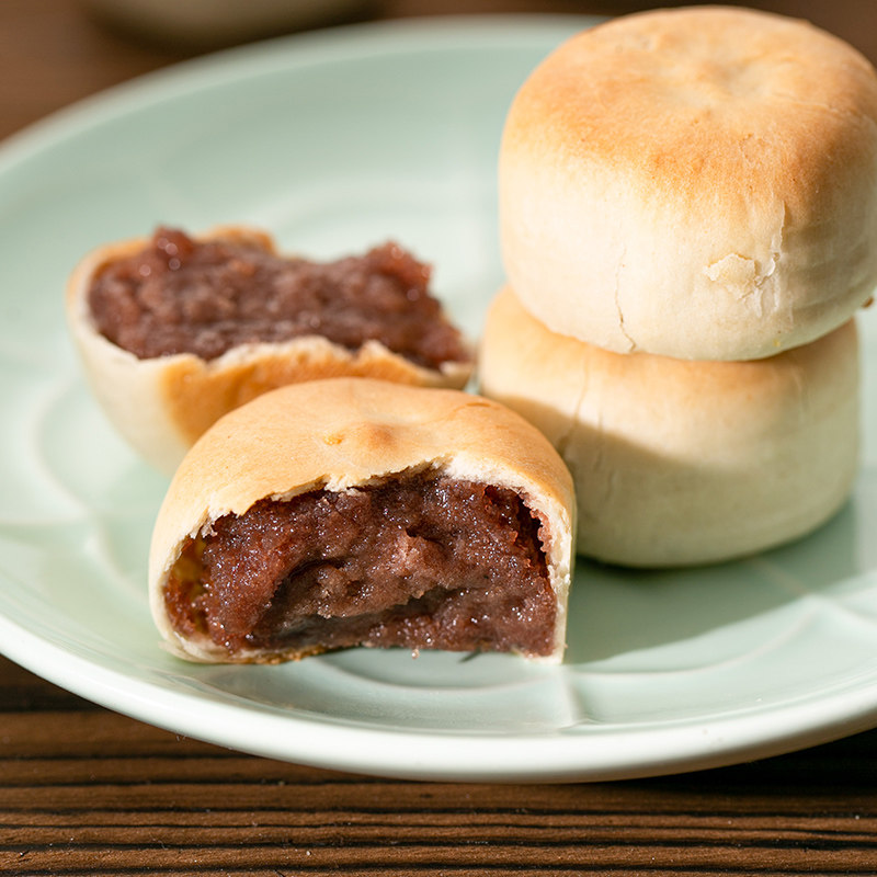 手工真冰皮红豆饼板栗绿豆新鲜传统老式糕点脸皮旗舰店薄零食小吃