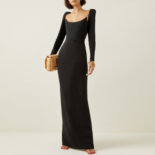 个性晚礼服长2025新款年会演出服舞台主持女生独唱连衣裙高端大气