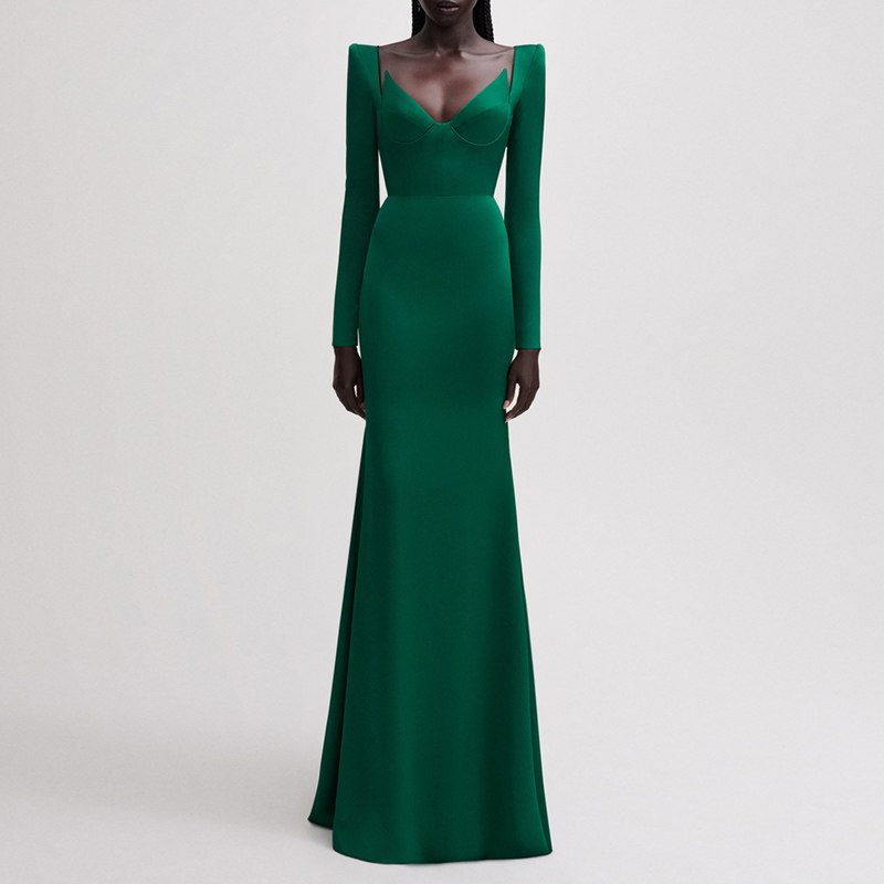 高级质感晚礼服长款2025新款高端大气鱼尾年会女妈妈宴会装连衣裙
