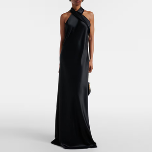 高级感晚礼服醋酸缎长裙2025新款高端大气模特派对年会晚宴连衣裙