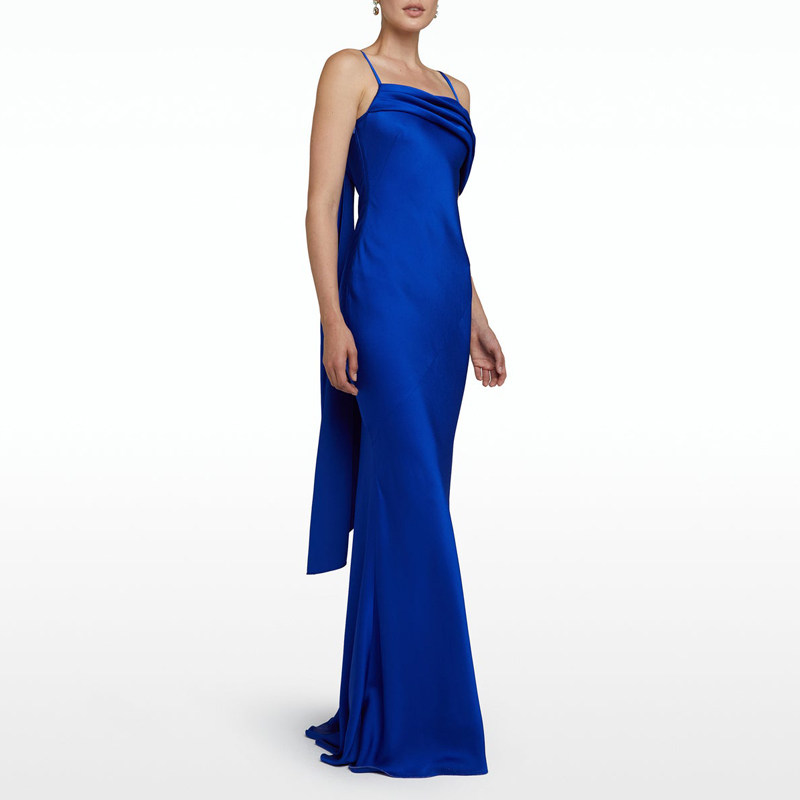 晚礼服吊带裙长款鱼尾2024新款高级质感宴会年会妈妈装时尚连衣裙