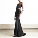 年会走秀模特晚会主持长裙 吊带套装 宴会晚礼服高级感2024新款 时尚