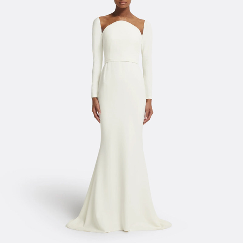 高级质感晚礼服女鱼尾裙高级大气妈妈舞台装演出服时尚主持连衣裙