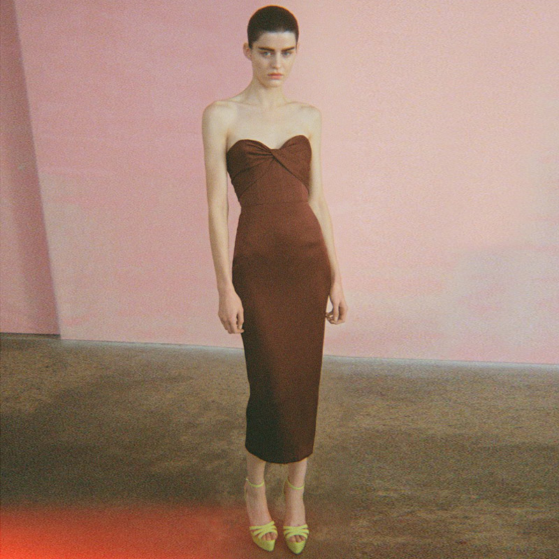 咖啡色晚礼服新款年会生日派对