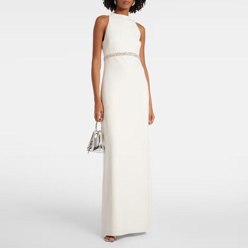 敬酒服新娘轻奢手工镶钻高级感年会2025新款宴会妈妈装长款连衣裙