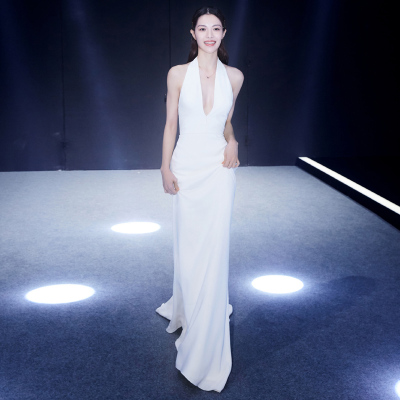 走秀晚礼服连衣裙2025露背鱼尾裙