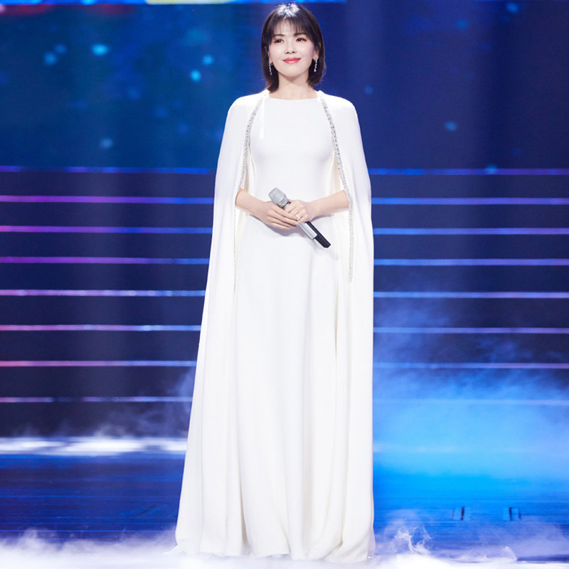 年会晚礼服女2025新款独唱演出服高端大气主持人走秀红毯长裙气质