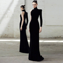 晚礼服连衣裙2025新款 气场女王高端大气宴会主持气质显瘦长裙丝绒