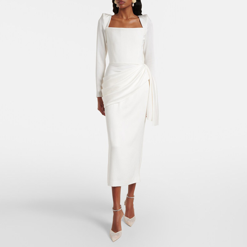 墨绿色小礼服高级质感年会妈妈装时尚派对生日宴会晚礼服连衣裙女