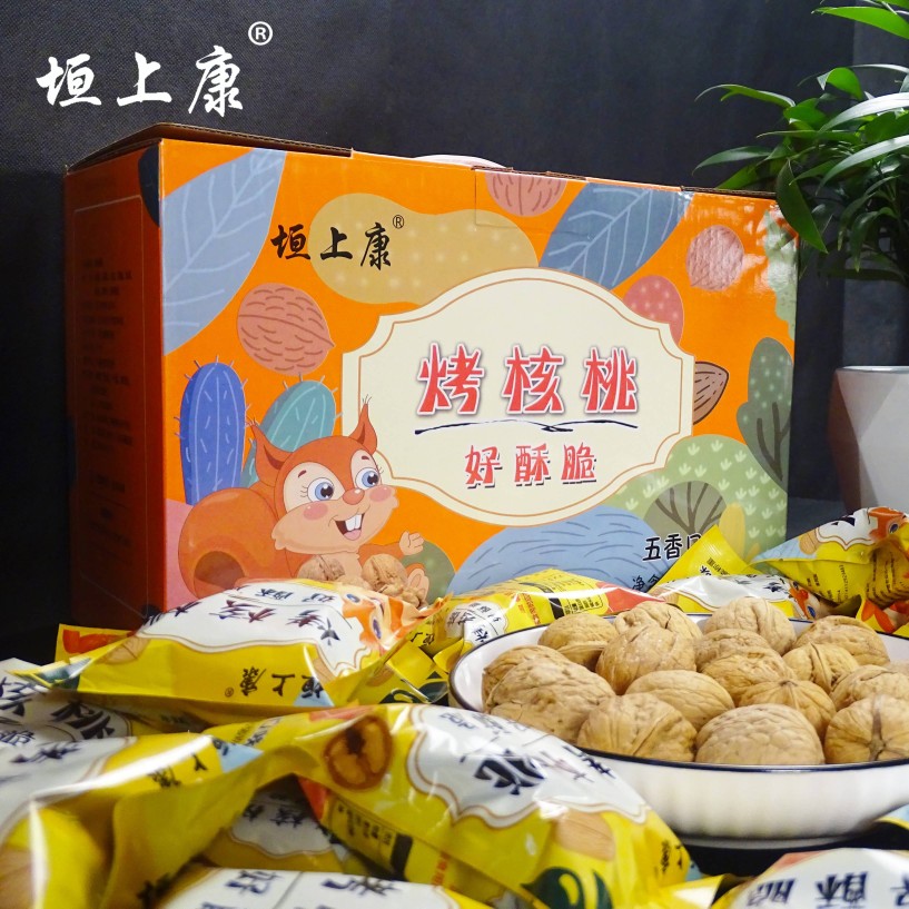 垣上康手剥烤核桃五香口味休闲零食坚果1000g礼盒装山西特产