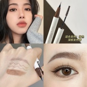 野生眉双头水眉笔二合一极细防水防汗不晕染下睫毛女根根分明眉笔