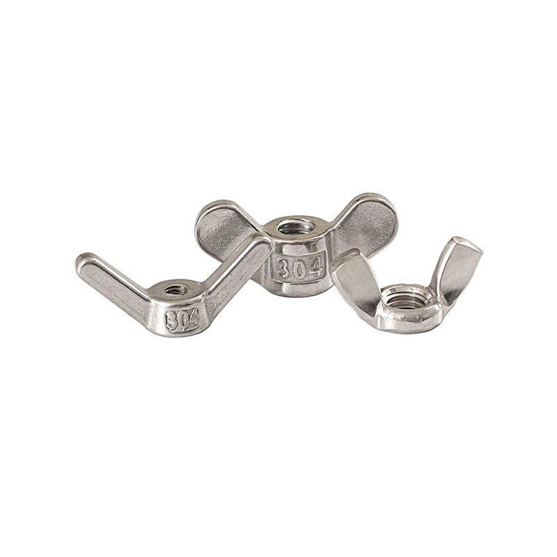 304不锈钢羊角螺母/手拧蝶型螺帽长耳朵m6m8m10m12m16m18m20m24