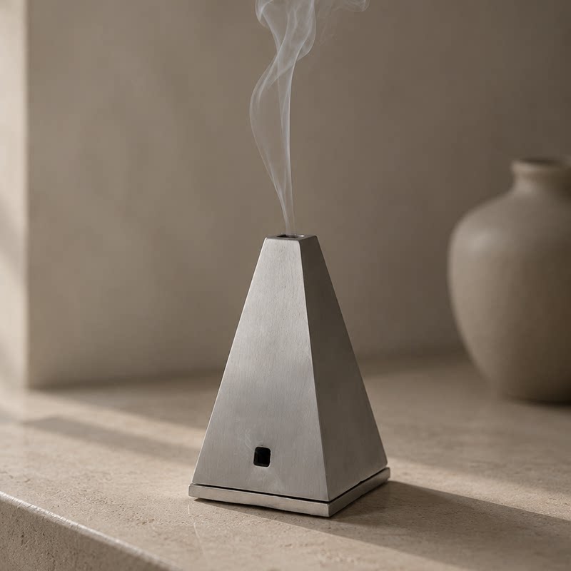 Ferm LIVING Pyra系列拉丝铝香托香炉香插 北欧