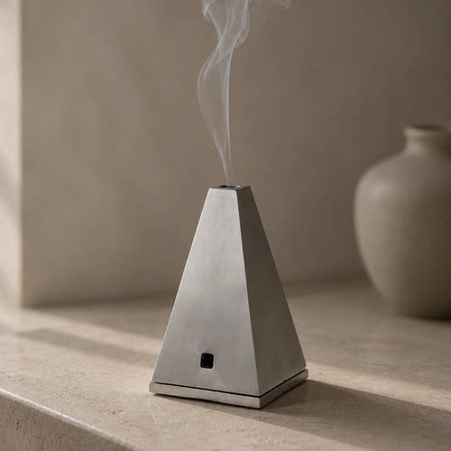 Ferm LIVING Pyra系列拉丝铝香托香炉香插 北欧