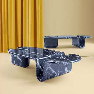 DOOQ Bonnie Clyde系列整块大理石雕琢茶几葡萄牙奢华家具品牌