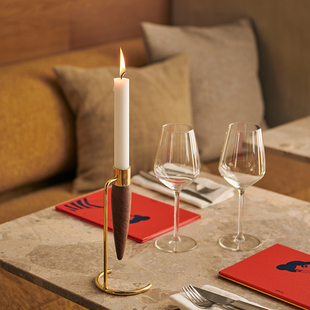 Umanoff大师设计20世纪中期现代主义Style黄铜枝型蜡烛烛台 AUDO