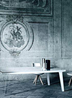 GLAS ITALIA 意大利进口Faint系列渐变玻璃餐桌会议桌办公桌