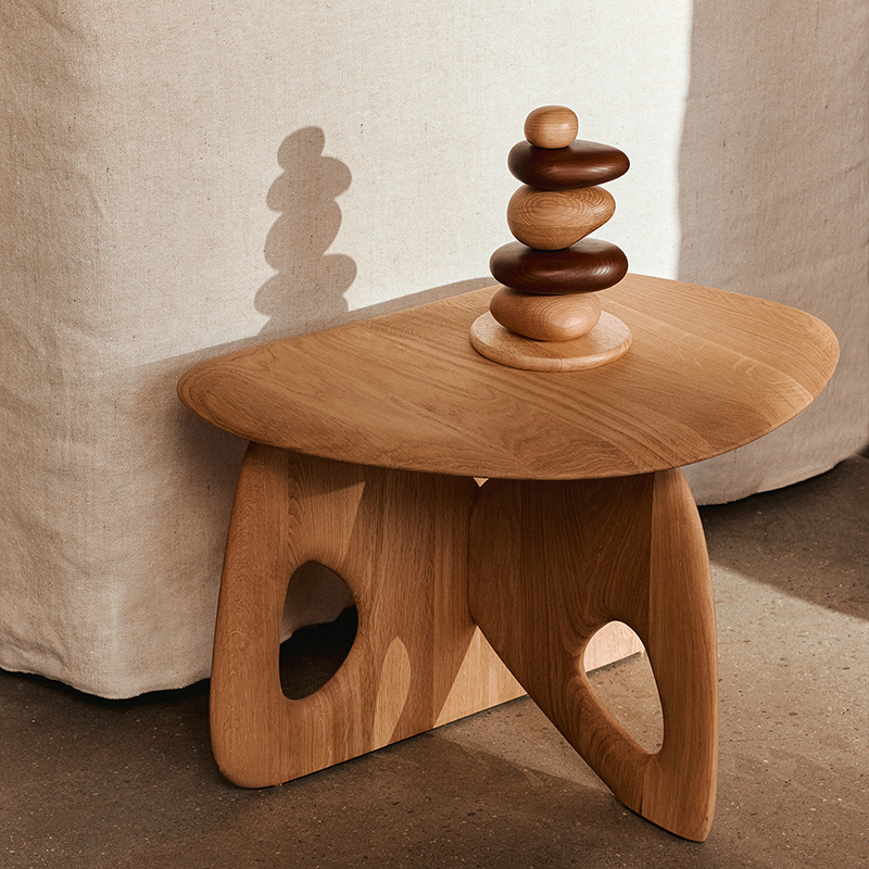 Ferm Living Oar嵌套实木侘寂风茶几咖啡桌边几丹麦进口