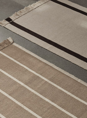 Ferm Living Calm Kelim条纹地毯艺术卧室床边毯简约沙发毯