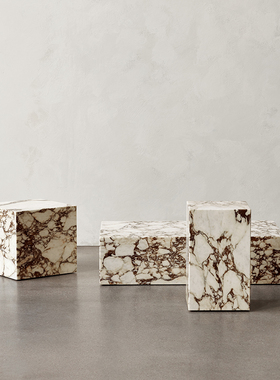 AUDO Plinth Rose系列玫瑰粉大理石茶几 床头柜 现代简约 北欧