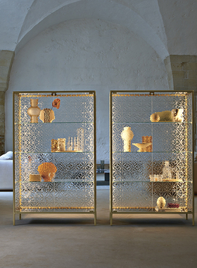 FIAM ECHO熔融雕花玻璃带背光展示柜陈列柜酒欧式复古