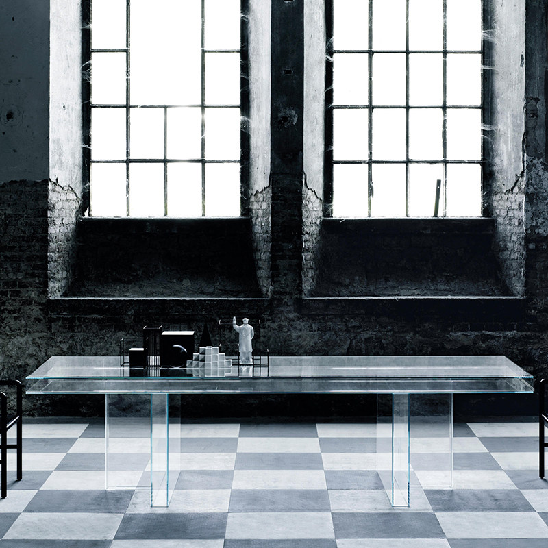 GLAS ITALIA VERGLAS极简主义玻璃长桌餐桌会议桌 意大利设计进口