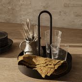 现代 Ferm 简约 Tray系列金属提手托盘 桌面收纳篮 LIVING Grib