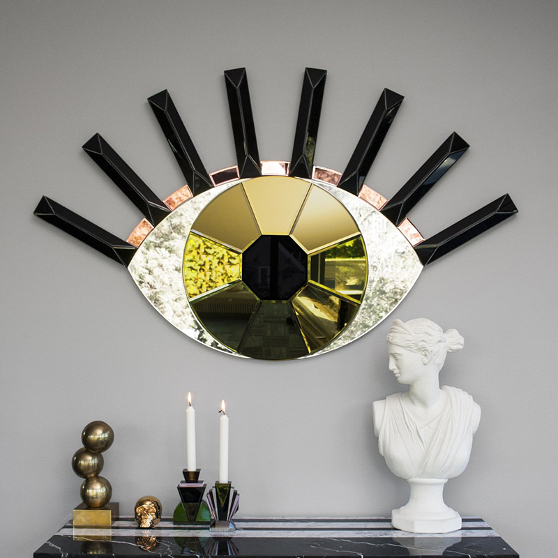 Reflections Copenhagen 丹麦进口老虎眼睛水晶玻璃墙面镜装饰镜