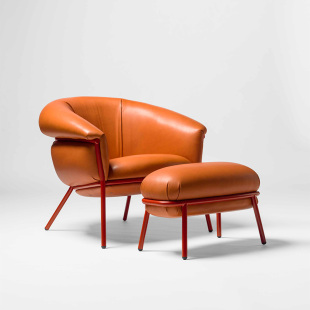 b.d Barcelona Design Grasso系列皮革单人沙发椅 西班牙设计