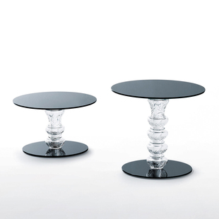 GLAS ITALIA CALICE系列超轻透亮钢化玻璃茶几边几咖啡桌