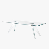 GLAS Alister系列超轻透明钢化玻璃餐桌会议桌 ITALIA