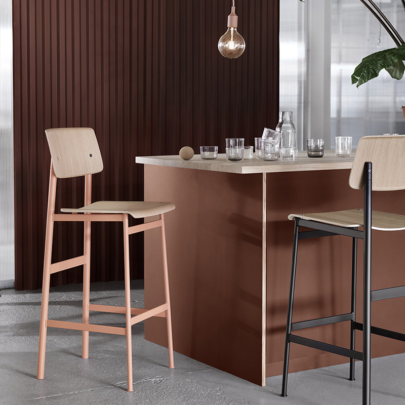 Muuto 丹麦进口LOFT系列实木酒吧吧台高脚椅