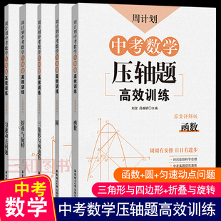 周计划中考数学压轴题高效训练(函数+圆+匀速动点问题+三角形与四边形+折叠与旋转)全套题库九年级初中数学练习题专项训练复习资料