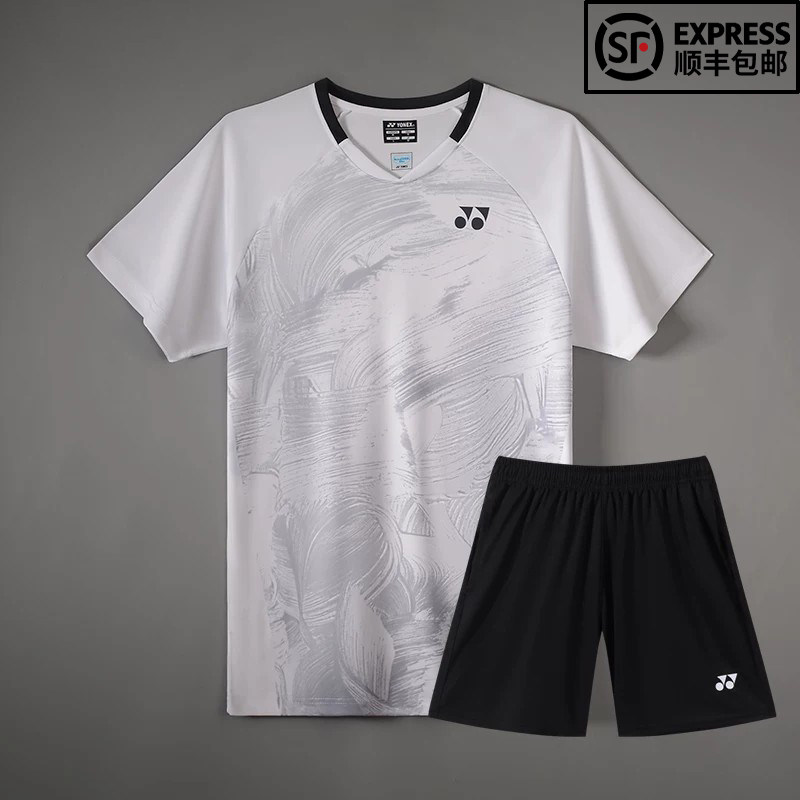 YONEX尤尼克斯羽毛球服男女套装yy网球服T恤短袖速干透气队服印字