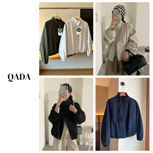 东大门新款！花苞工装外套女F21 秋冬宽松休闲立领夹克短款风衣