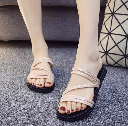 百搭简约外穿凉拖鞋女士防滑耐磨