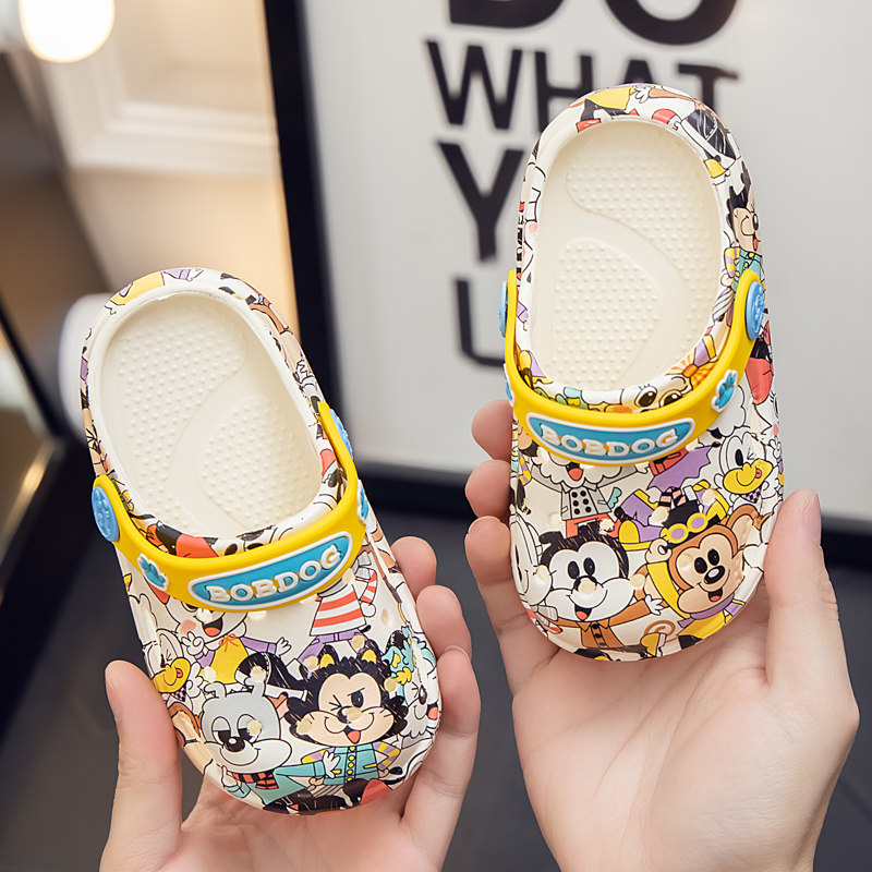 夏季1-2-3岁软底防滑运动包头洞洞鞋巴布豆儿童凉鞋宝宝男沙滩鞋