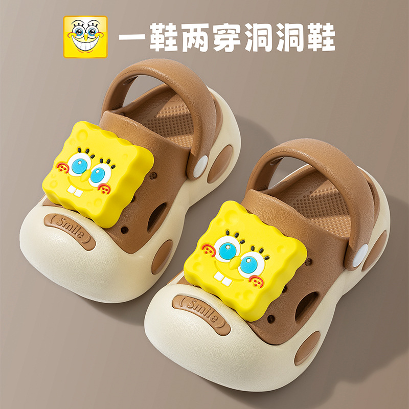 海绵宝宝儿童凉拖鞋可爱软底防滑