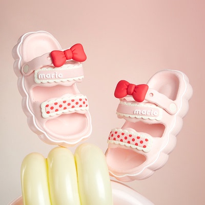 幸福玛丽夏超轻软亲子女童凉拖鞋