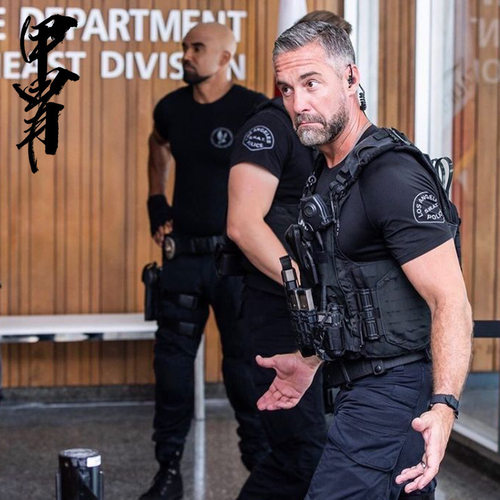 训练衫 修身运动衣服短袖 夏季新品 LAPD SWAT斯沃特机动主题