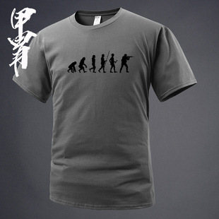 人类的进化史 军事风印花短袖T恤 T恤新品短袖T恤