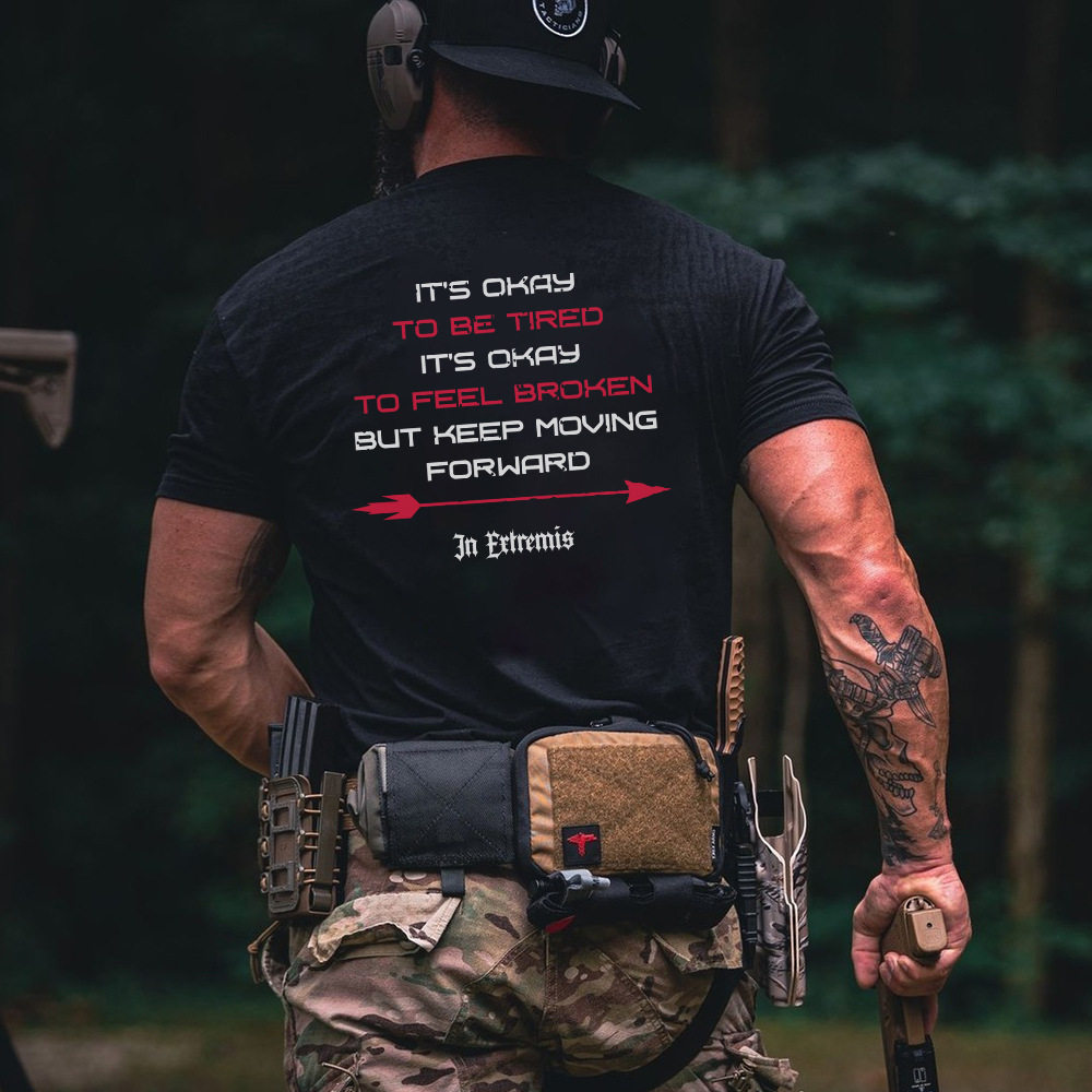 圆领短袖T恤 硬汉服装 夏季新品 军事风 突击的弓箭主题