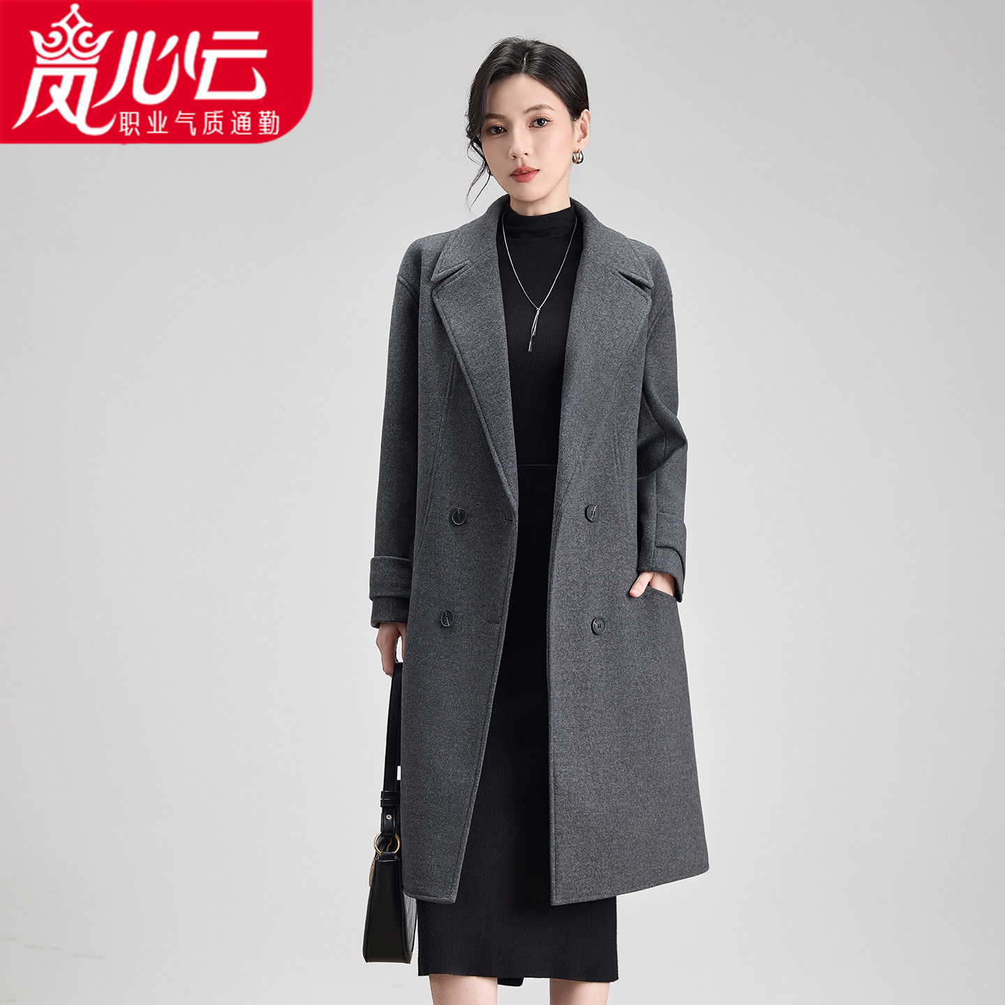 法式中长款西装大衣外套女2026年冬装新款复古保暖气质小众大衣潮