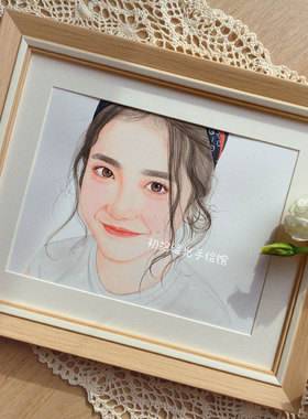 定制婚礼伴手礼纯手绘水彩画人物画像肖像情侣头像儿童插画装饰画