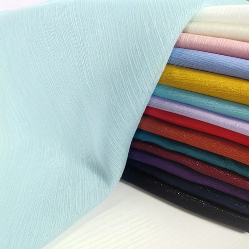 银丝皱亮丝绉雪纺面料傣族大袖衫