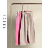 多巴胺加绒抽绳阔腿裤 原创欧若风高级感纯色运动休闲裤 女秋冬新款